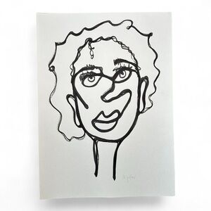 One Line Meg – Original Minimalist Line Art Drawing